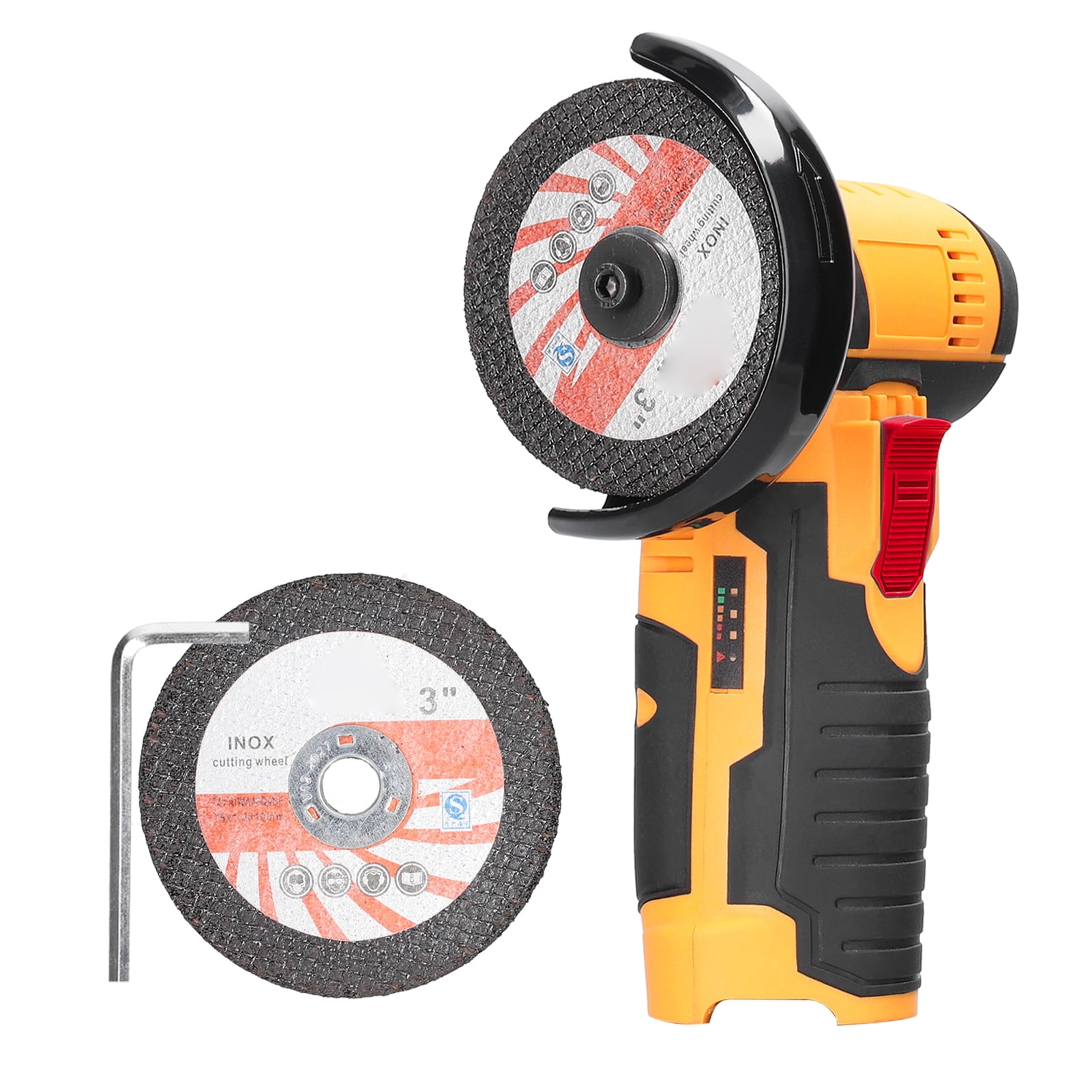 19500rpm Angle Grinder 19500rpm Electric Grinding Tool, Multifunctional Angle Grinder, Handheld Cutter with Cutting Polishing Ceramic Tile Wood Stone Steel, High Speed, Low Noise, ABS