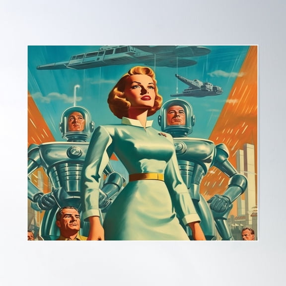 1950S Scifi Movie Poster - Retro Color Poster Wall Art, Modern Wall Decor For Living Room Bedroom, 16x24 UNFRAMED