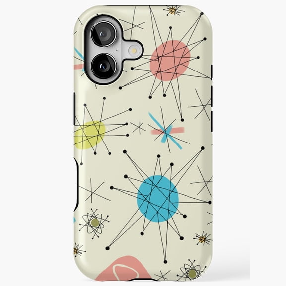 1950s Atomic Starburst Classic Retro Mid Century Design Phone Case with iPhone 17 to 11 Pro Max