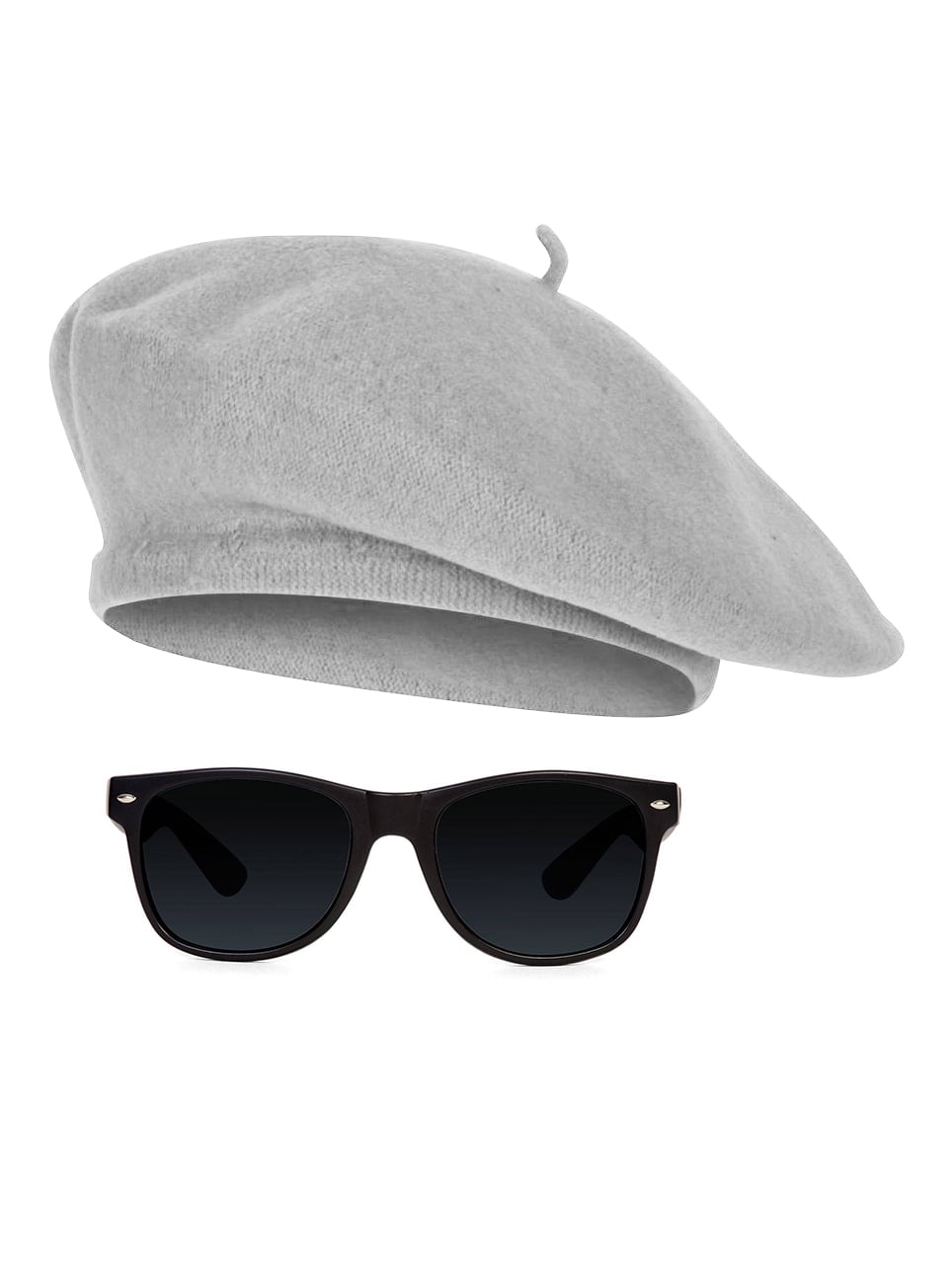 Stylish Gray Beret and Black Sunglasses Set Estilo cómodo y chic para comenzar la semana | TikTok main image 3