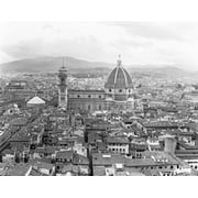 1950s Cathedral Santa Maria Del Fiore And Giotto'S Bell Tower Florence Italy Print By Vintage Collection