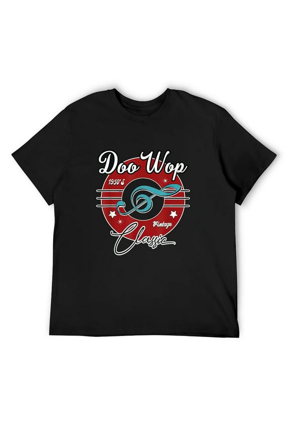 1950s Doo Wop Retro 50s Clothing Vintage Rockabilly Tshirt Black Medium