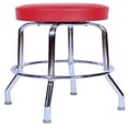thumbnail image 1 of 1950s Floridian Swivel Stool 24" H Red Seat, 1 of 1