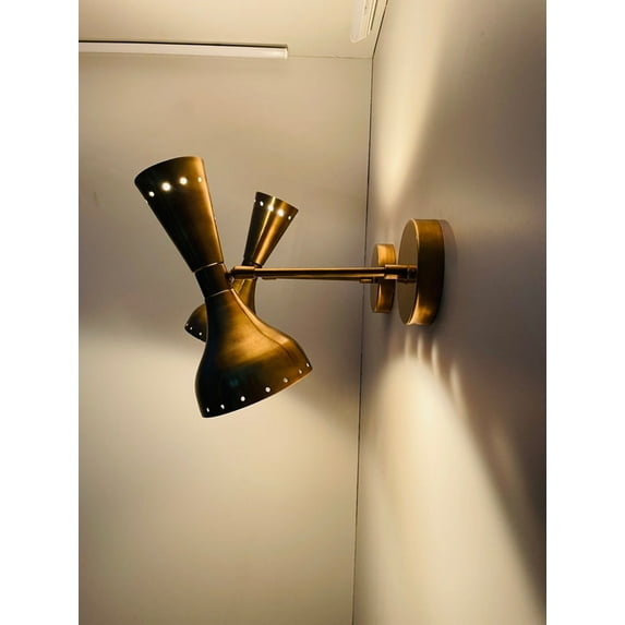 1950s Italian Diablo Wall Lights | Stilnovo Brass Sconce