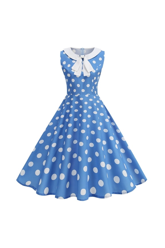 1950s Polka Dot Dresses for Women Vintage Rockabilly Retro Short Sleeve Tie Midi Dress V Neck Sleeveless Bodycon Sundress Cocktail Party Evening Prom Gown 2026 Spring Summer Dresses