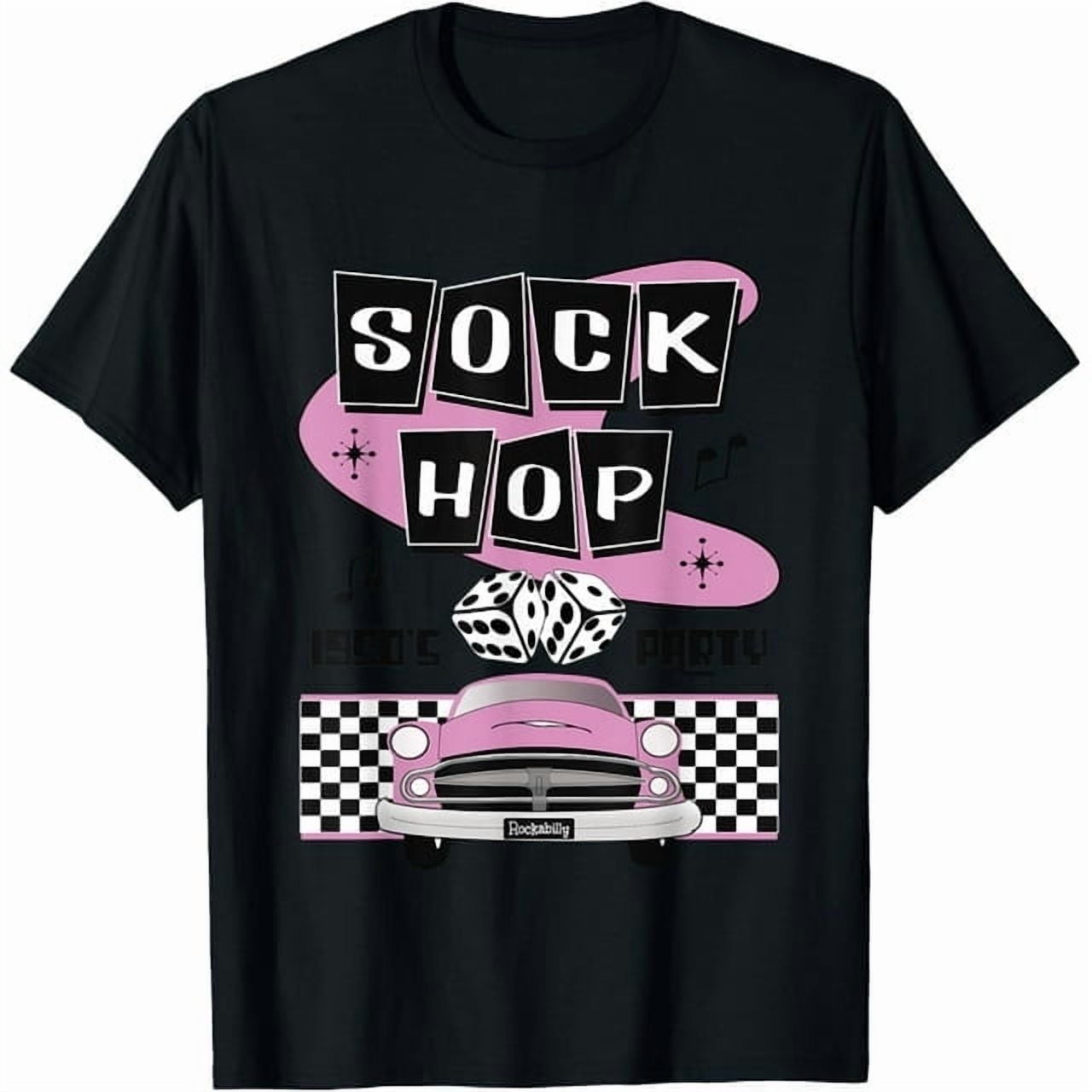1950s Sock Hop Dance Party Retro 50s Costume Rockabilly Pink T-Shirt ...