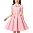 thumbnail image 1 of 1950s Vintage Dresses for Girls Party Birthday Poster Formal Fancy Flower Princess Dresses Pink 12-13 Years, 1 of 6
