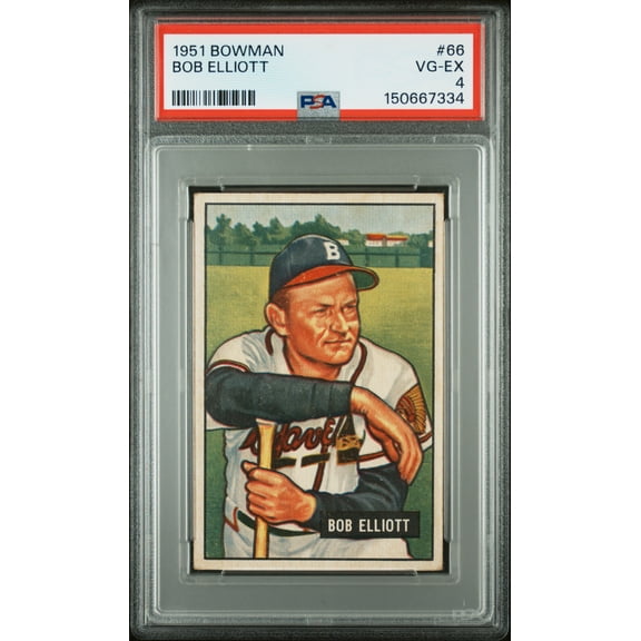 1951 Bowman Bob Elliott #66 PSA 4 Boston Braves MLB Trading Card Collectible