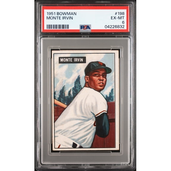 Graded 1951 Bowman Monte Irvin #198 PSA 6 Baseball Card