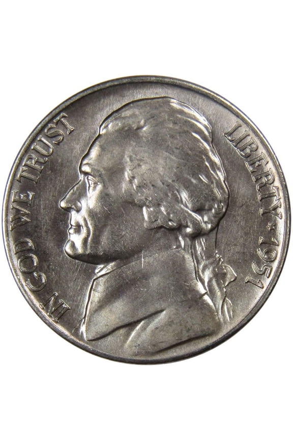 1951 D Jefferson Nickel 5 Cent Piece BU Uncirculated Mint State 5c US Coin