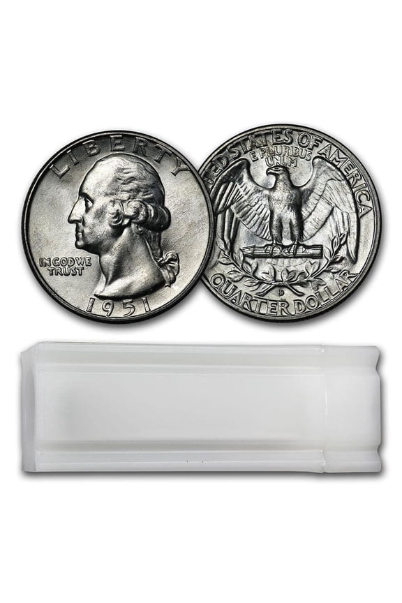 1951-D Washington Quarter 40-Coin Roll BU
