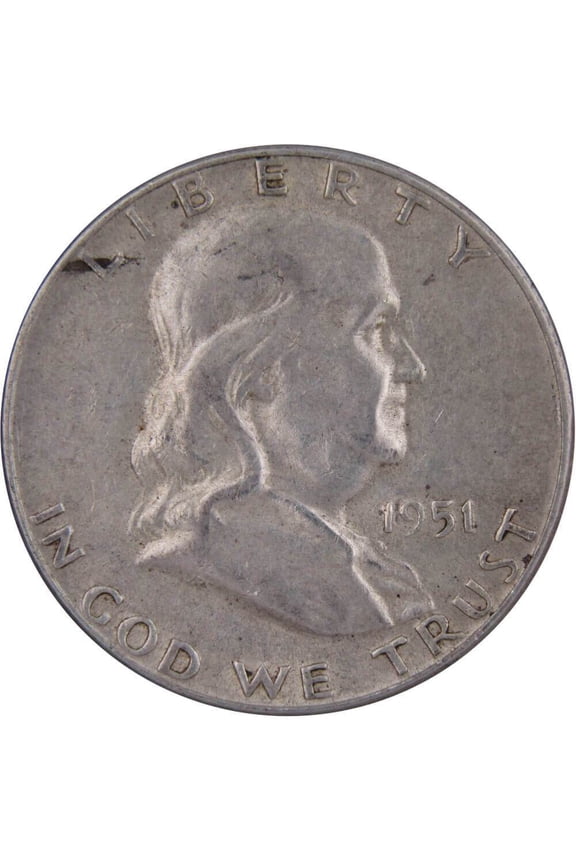 1951 Franklin Half Dollar XF EF Extremely Fine 90% Silver 50c US Coin