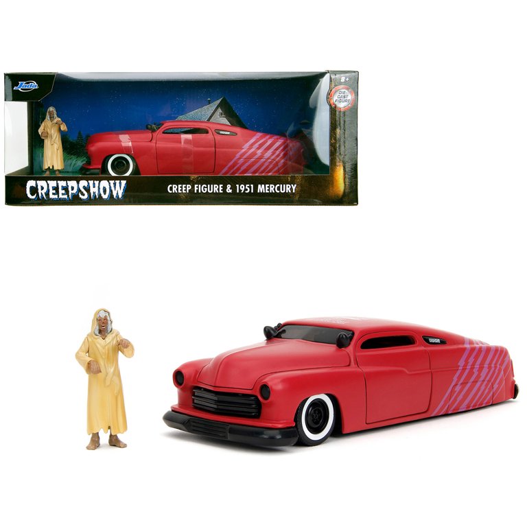1951 Mercury Matt Red with Purple Stripes and Creep Diecast Figure