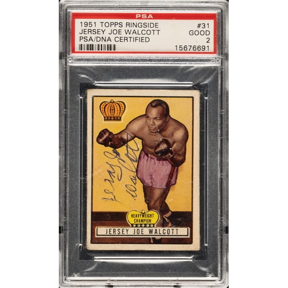 1951 Topps Ringside Boxing #31 Jersey Joe Walcott Signed Card PSA DNA 1/1!