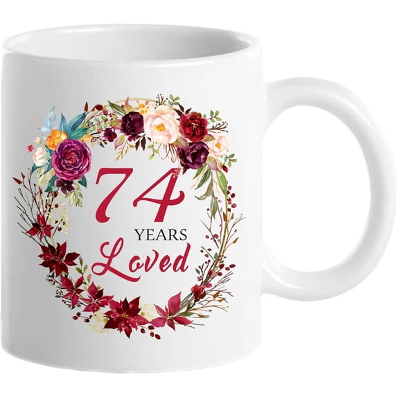 1952 74th Birthday Gifts for Women, Birthday Gifts for Women Turning 74 years old, 74th Bday Gifts Ideas, Mothers Day Christmas Gifts for Mom, Grandma, Aunt, Wife, Sister, 74 Years Loved Mug