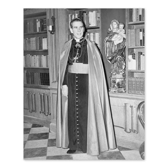 1952 Bishop Fulton J Sheen Photo Print - 8x10 Inch Vintage Photo of Bishop Fulton Sheen Poster