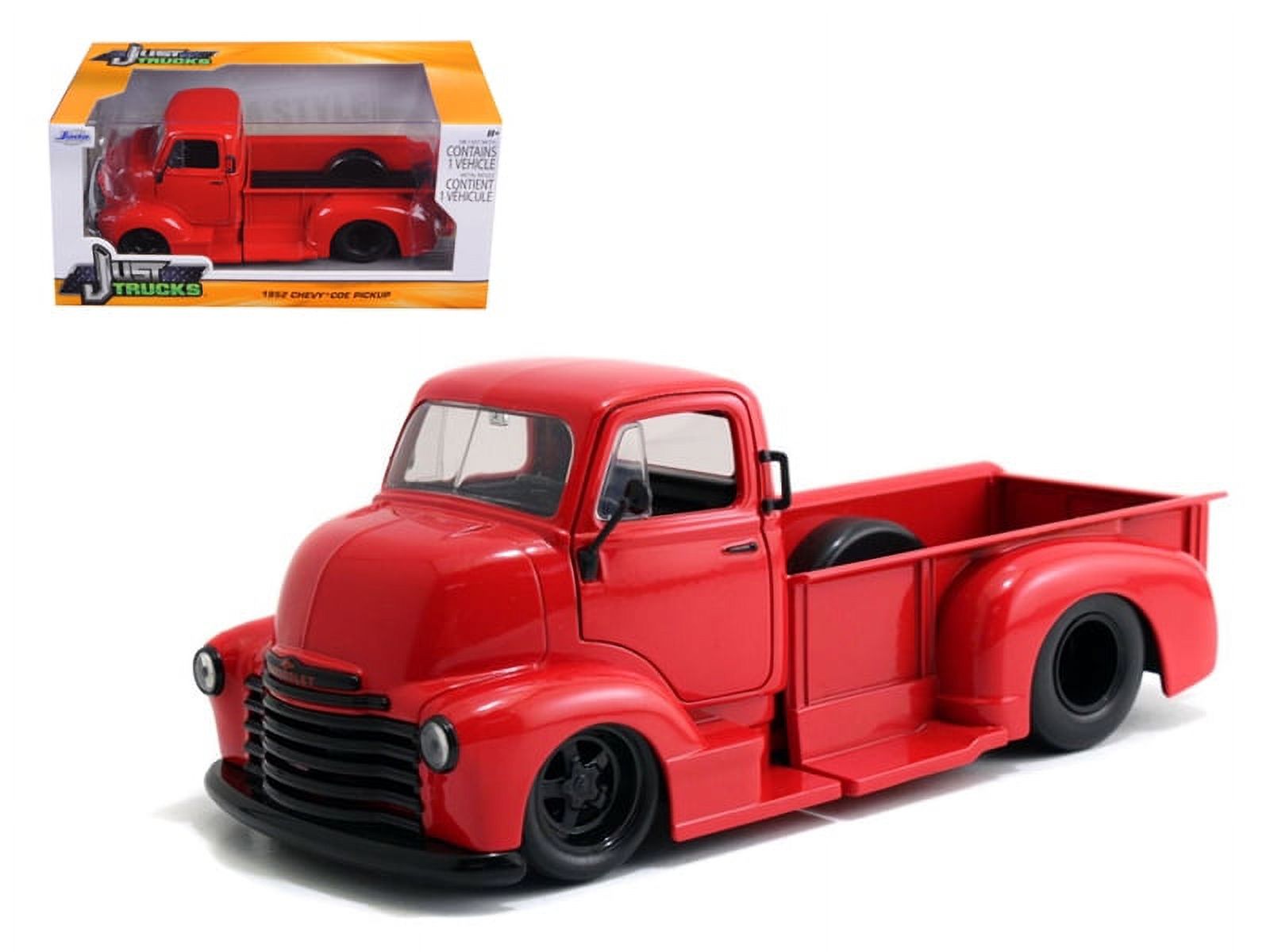 1952 Chevrolet COE Pickup Truck Red with Black Wheels 1/24