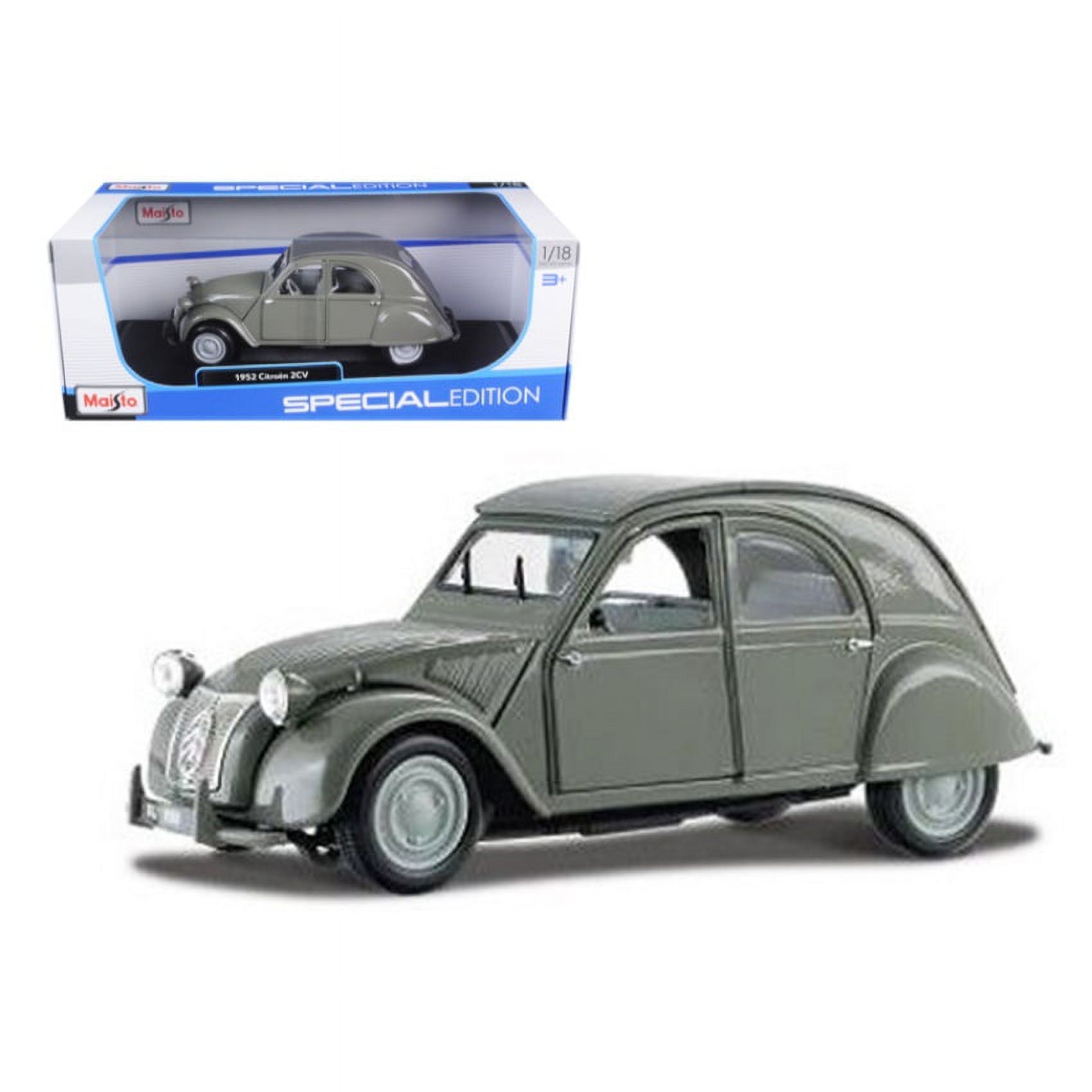 1／18  CITROEN 2CV(1952) 1952 Citroen 2CV Grey 1/18 Diecast Model Car by Maisto