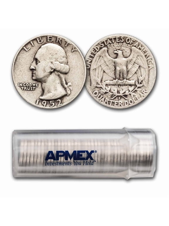 1952-S Washington Quarter 40-Coin Roll Avg Circ
