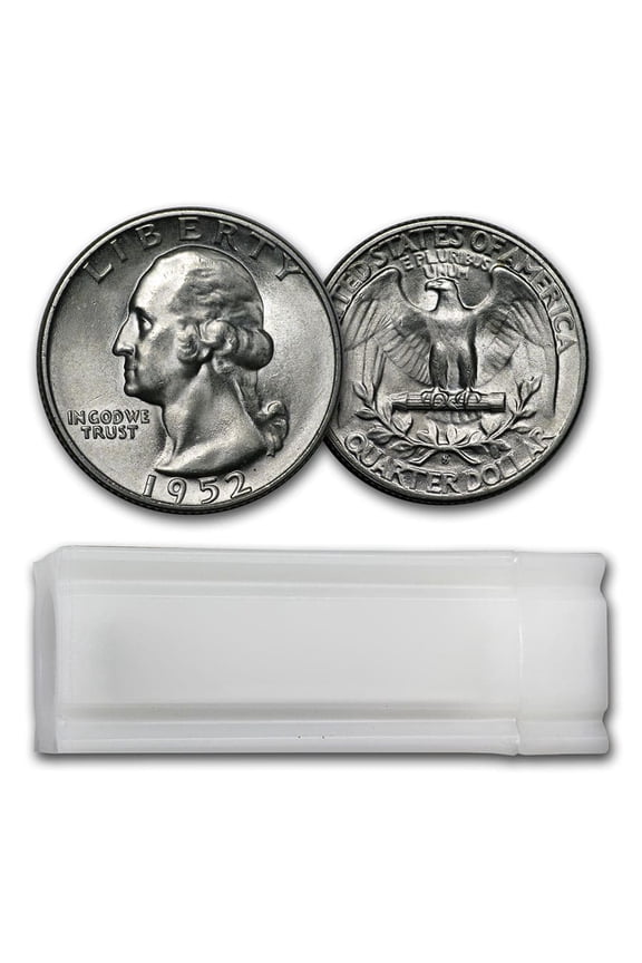 1952-S Washington Quarter 40-Coin Roll BU