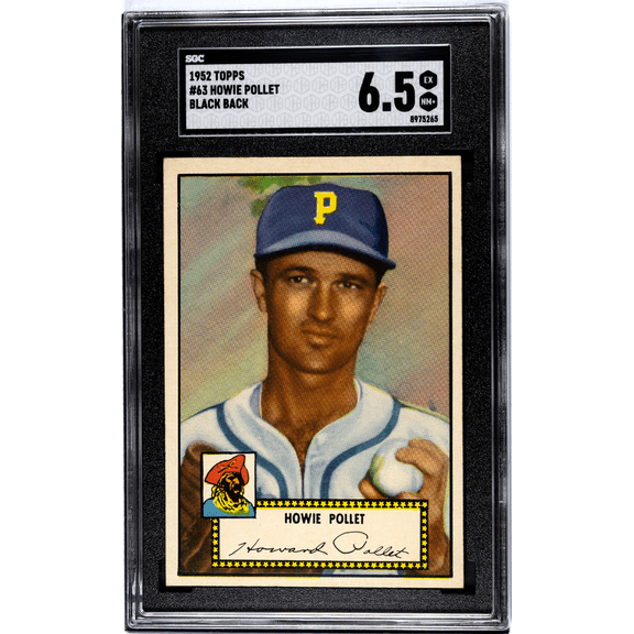 1952 Topps Howie Pollet #63 Black Back SGC 6.5