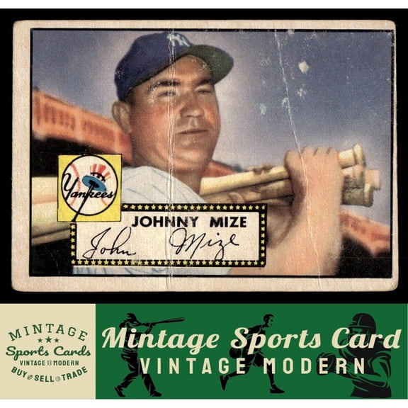 1952 Topps Johnny Mize #129 New York Yankees Baseball Card