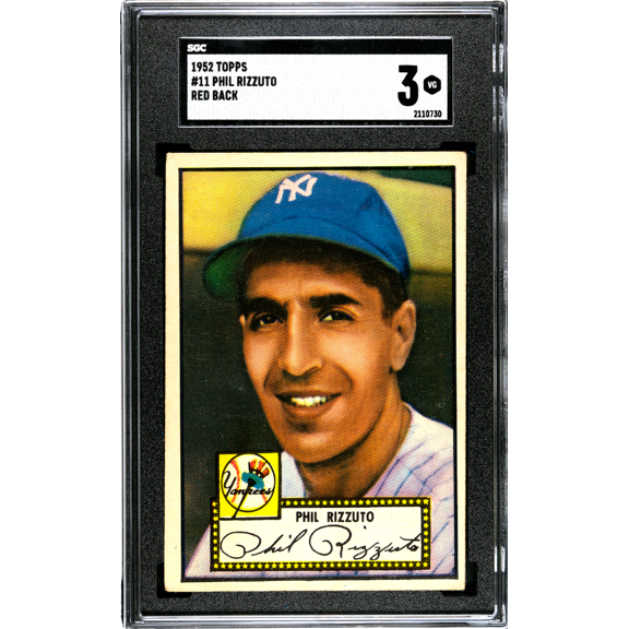 1952 Topps Phil Rizzuto #11 Red Back SGC 3