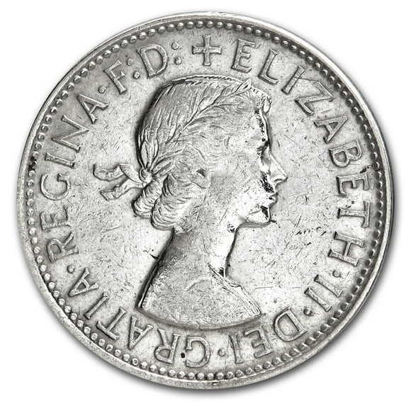 1953-1963 Australia Silver Florin Elizabeth II Avg Circ