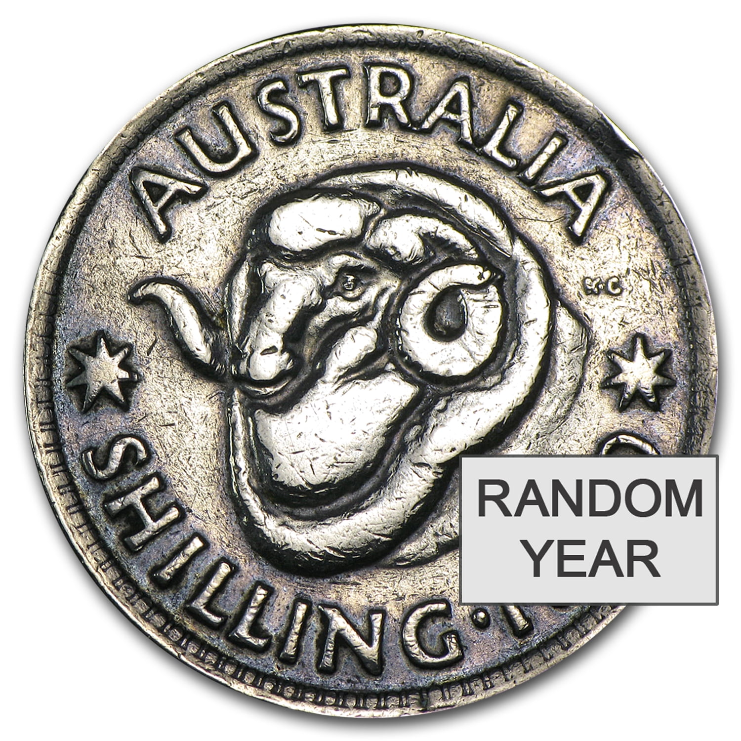 1953-1963 Australia Silver Shilling Elizabeth II Avg Circ