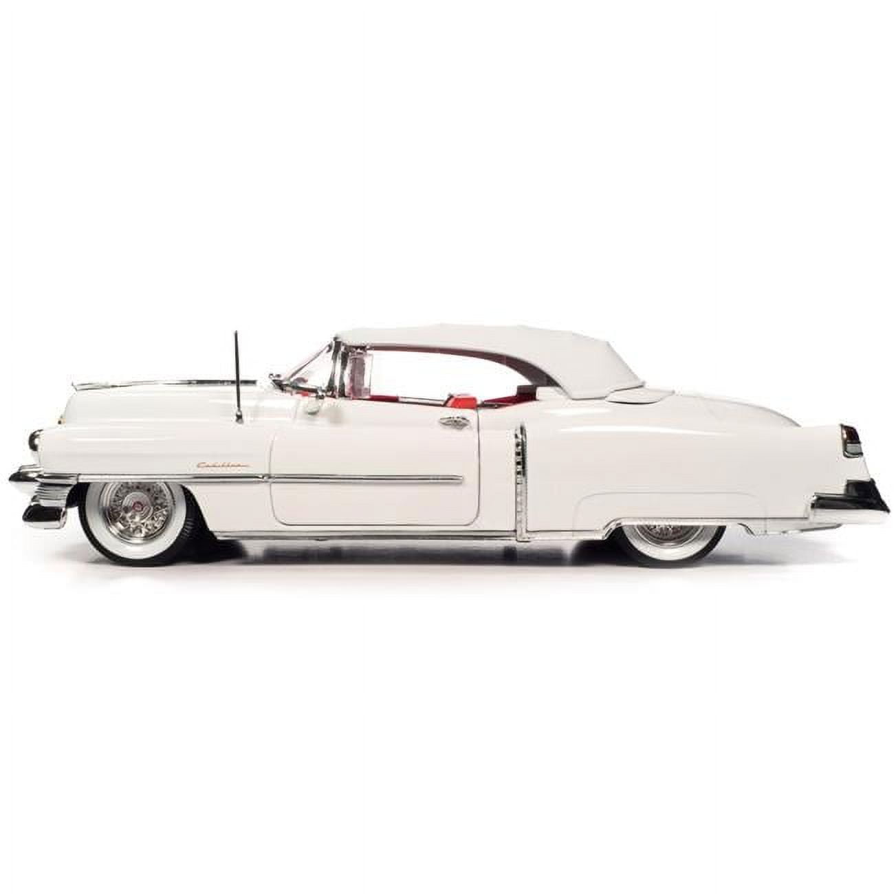 1953 Cadillac Eldorado Soft Top Alpine White with Red Interior 1 18 Diecast Model Car by Auto World Walmart