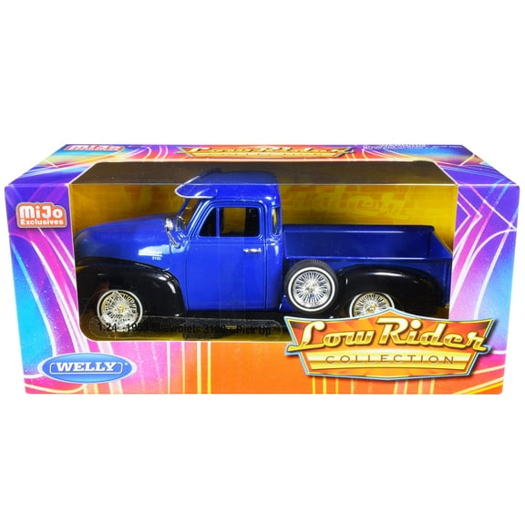 1953 Chevrolet 3100 Pickup Truck Blue and Black "Low Rider Collection" 1/24 Diecast Model Car by Welly