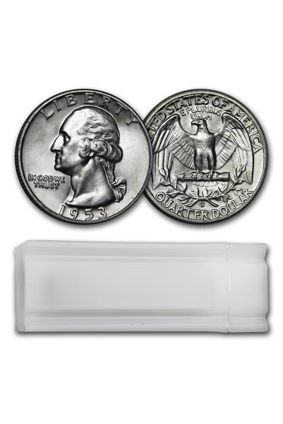 1953-D Washington Quarter 40-Coin Roll BU