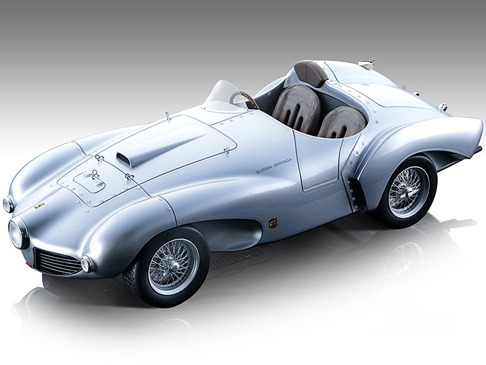 Two Tecnomodel Mythos Series 1:18 scale model cars, comprising a TM18