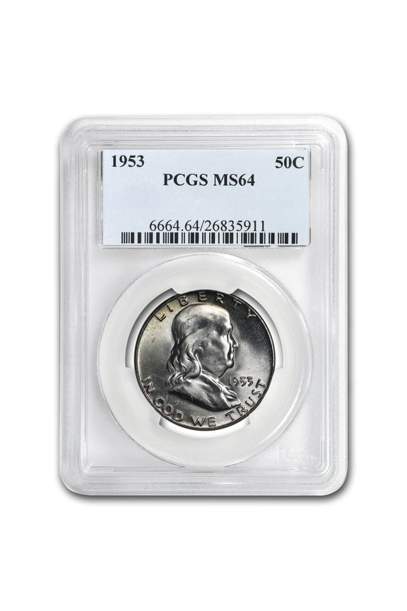1953 Franklin Half Dollar MS-64 PCGS