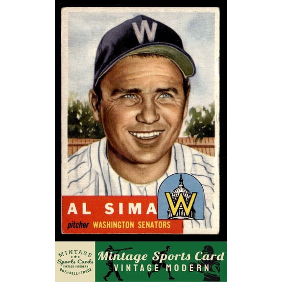 1953 Topps Al Sima #241 Washington Senators Baseball Card