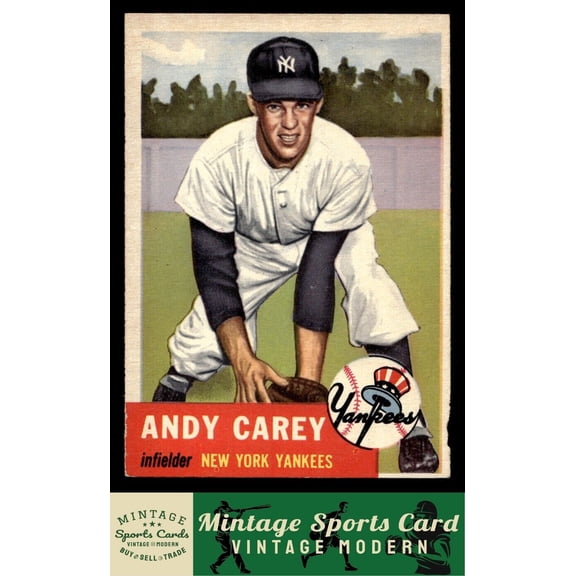 1953 Topps Andy Carey RC #188 New York Yankees Baseball Card