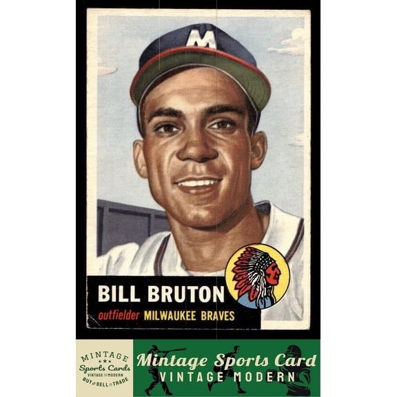 1953 Topps Bill Bruton Milwaukee Braves #214 RC Baseball Card