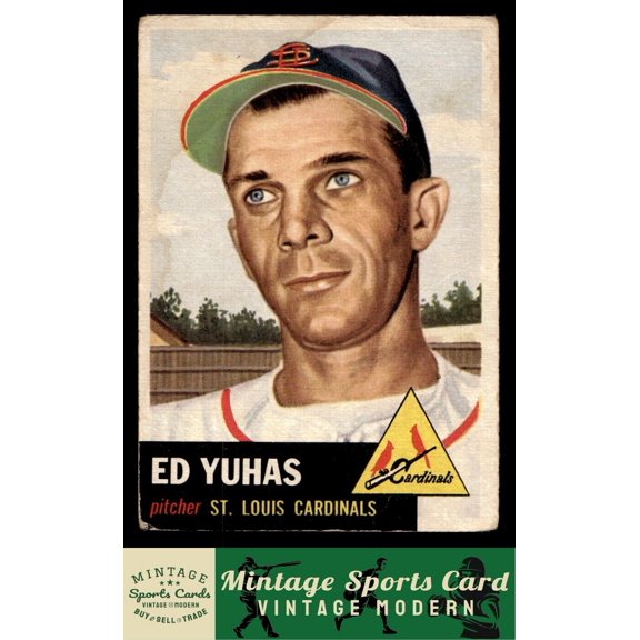 1953 Topps Baseball Card Eddie Yuhas #70 St. Louis Cardinals