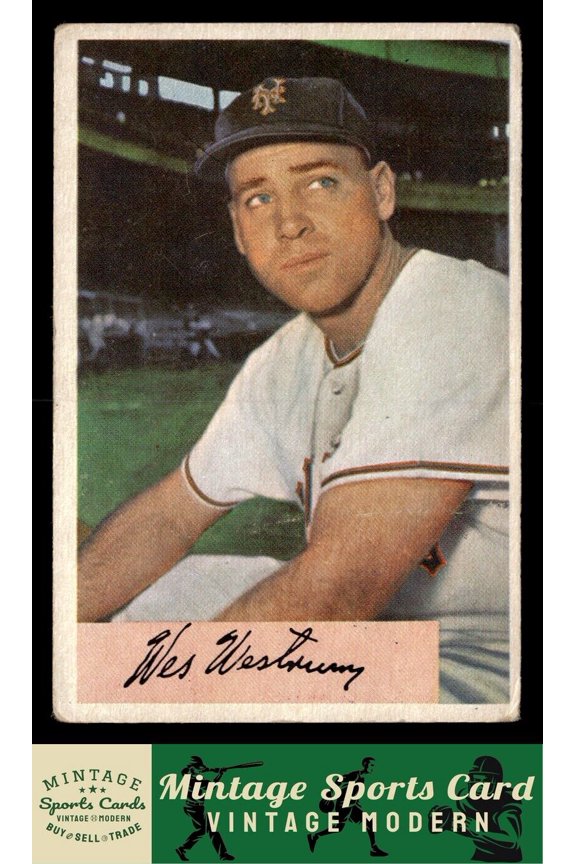 1954 Bowman Wes Westrum #25A ERR New York Giants Baseball Card