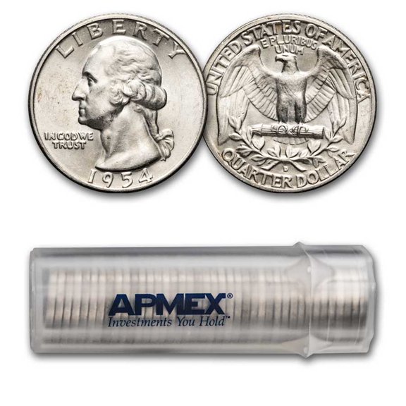 1954-D Washington Quarter 40-Coin Roll BU