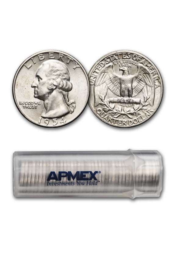 1954-D Washington Quarter 40-Coin Roll BU