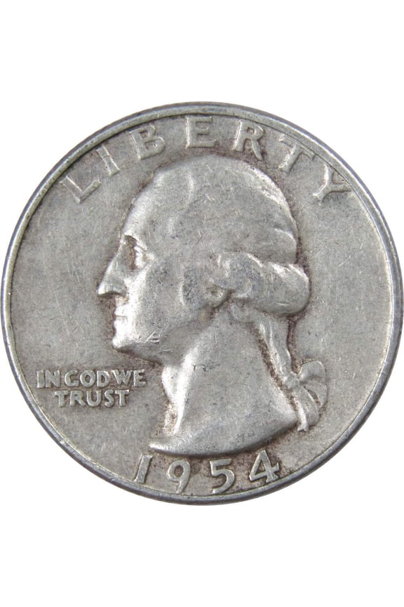 1954 D Washington Quarter VF Very Fine 90% Silver 25c US Coin Collectible
