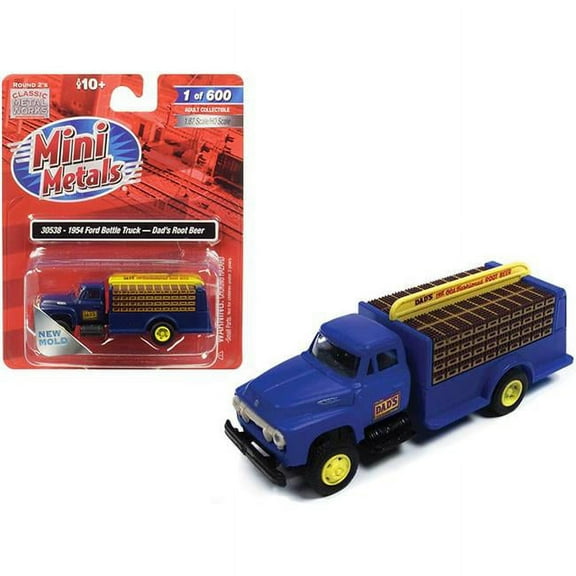 1954 Ford Bottle Truck "Dad's Root Beer" Blue 1/87 (HO) Scale Model by Classic Metal Works