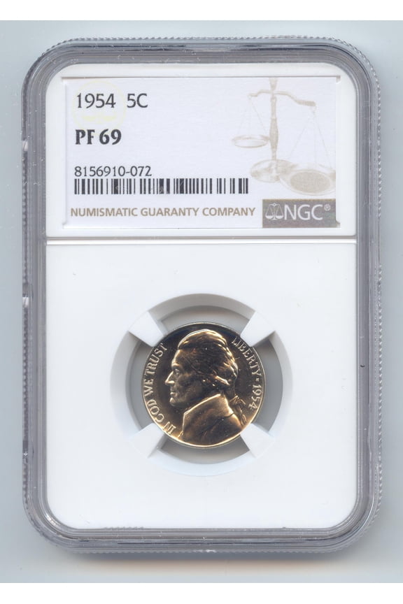 1954 Proof Jefferson Nickel, NGC PF-69
