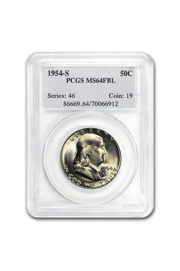1954-S Franklin Half Dollar MS-64 PCGS (FBL)