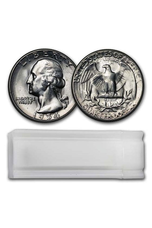 1954-S Washington Quarter 40-Coin Roll BU