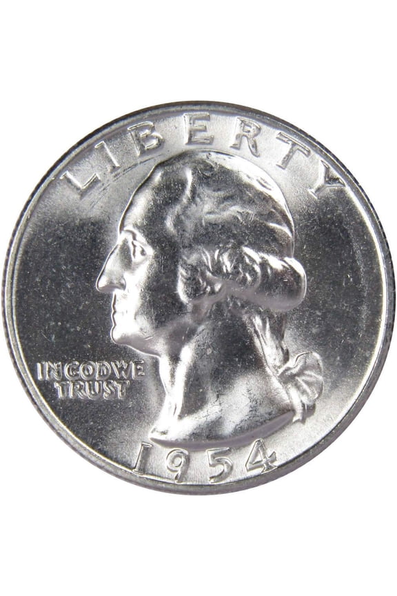 1954 S Washington Quarter BU Uncirculated Mint State 90% Silver 25c US Coin