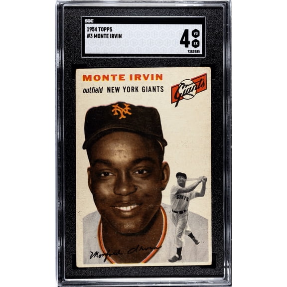 Graded 1954 Topps Monte Irvin #3 SGC 4 Baseball Card
