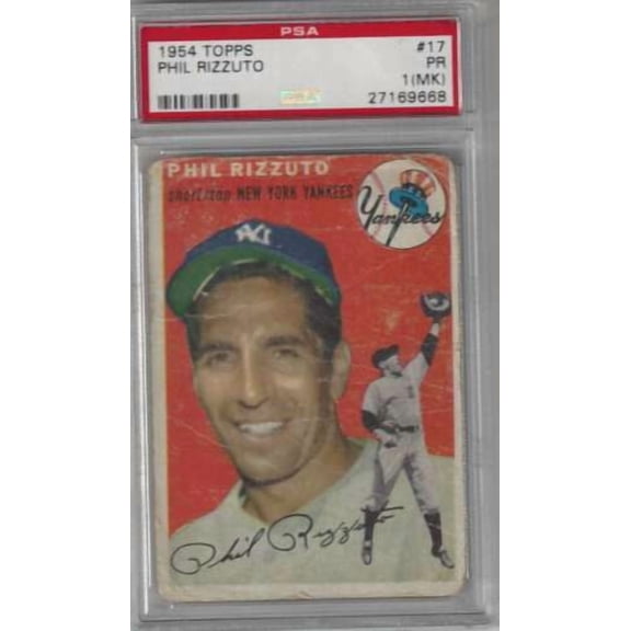Graded 1954 Topps Phil Rizzuto #17 PSA 1 Baseball Card