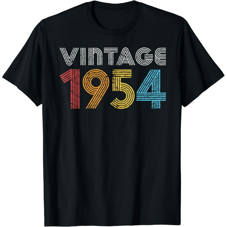Vintage Tee Born In 1954 Retro 65th Birthday Gift Men Women